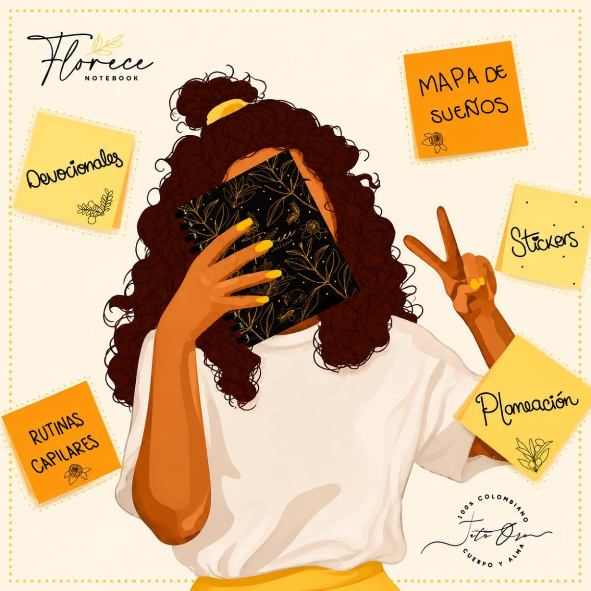 Florece Notebook — devocionales, mapa de sueños, stickers, planeación y rutinas capilares